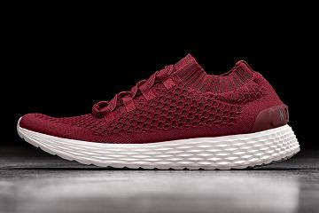 Men's Nobull Crimson Knit Running Shoes Burgundy | SG S1988G